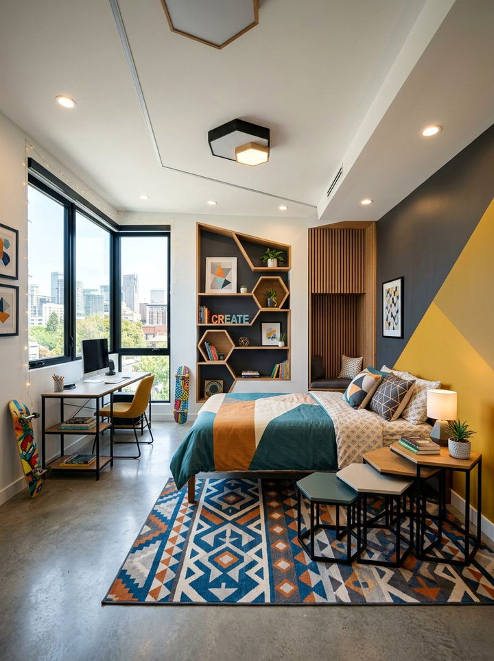 Hexagon Shaped Stacking Table - 30 bedroom nesting tables