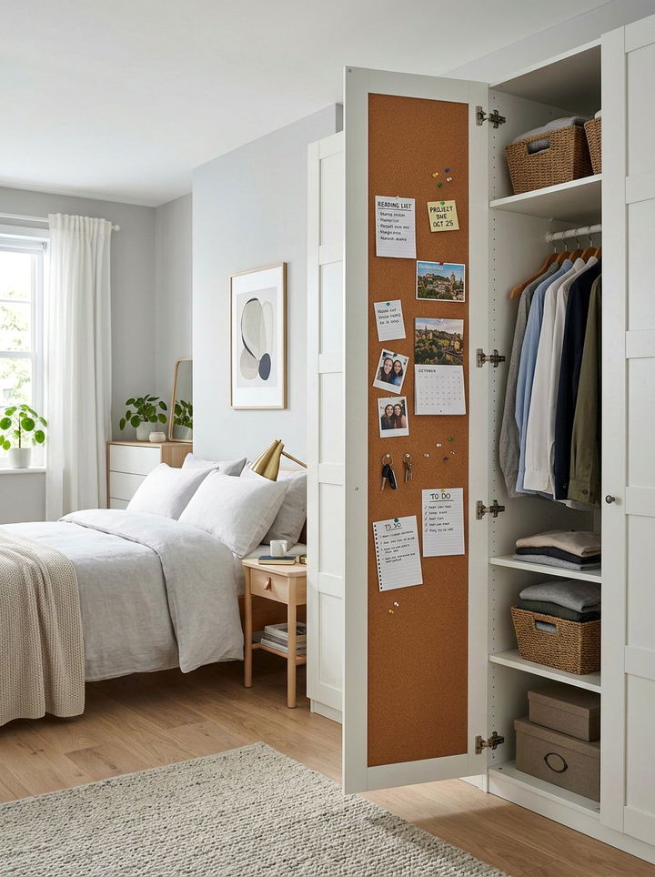 Hidden Cabinet Cork Board - 30 bedroom cork boards