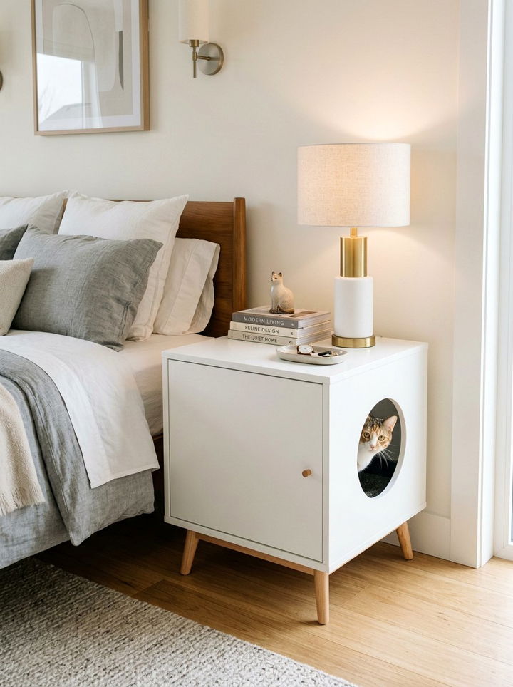 Hidden Cat Litter Box Enclosure - 30 cat bedroom ideas