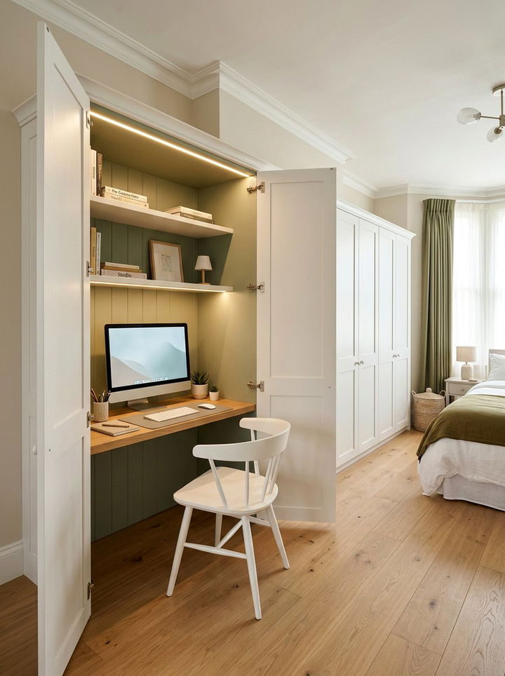 Hidden Corner Desk - 30 bedroom corner desk ideas