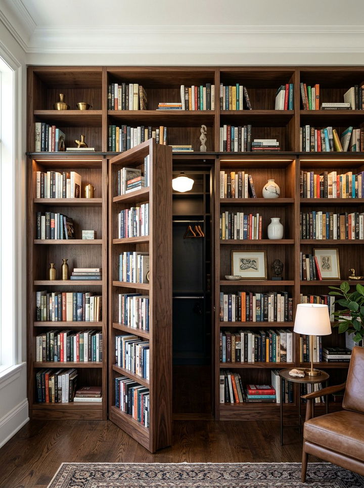 Hidden Door Built In Shelves - 30 bedroom built-in shelves