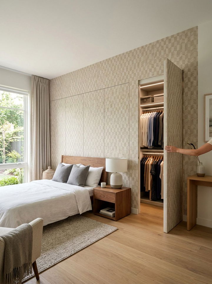 Hidden Door Closet - 30 bedroom built-in storage ideas