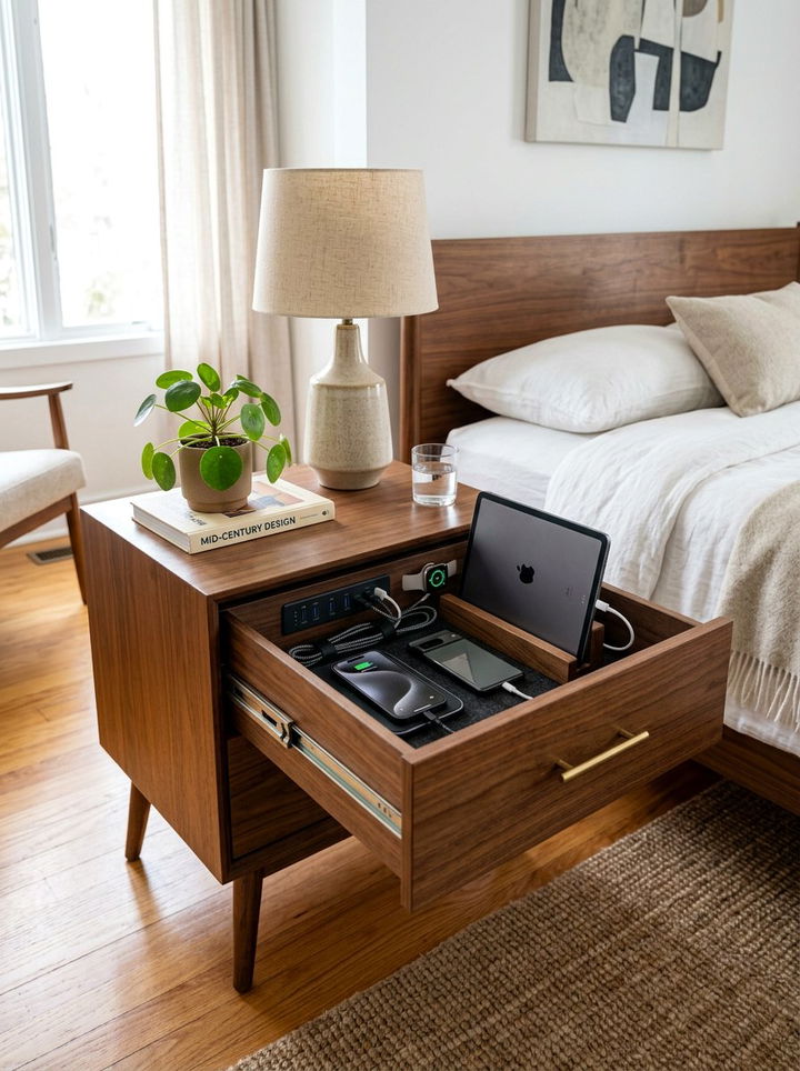 Hidden Drawer Charging Station - 30 bedroom charging stations