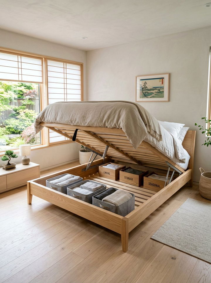 Hidden Storage Bed Frame - 30 bedroom adjustable furniture ideas