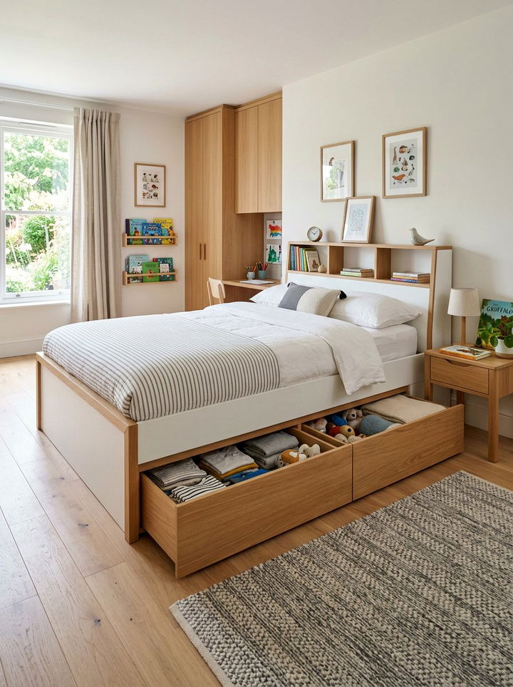 Hidden Storage Bed - 30 kids bedroom ideas
