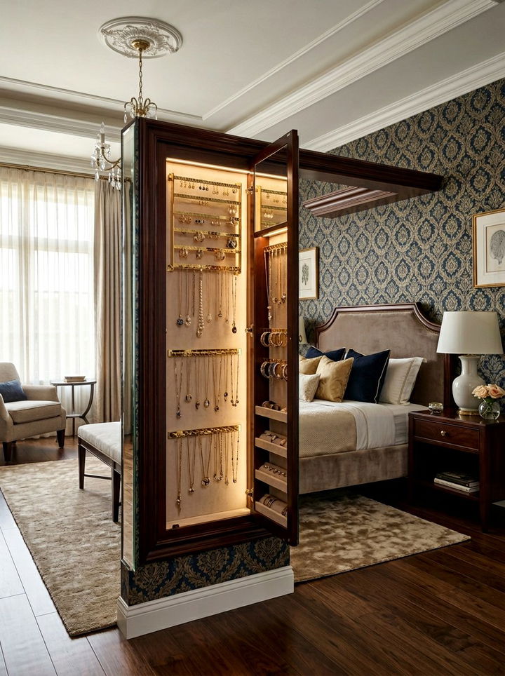 Hidden Storage Mirror - 30 bedroom creative storage ideas