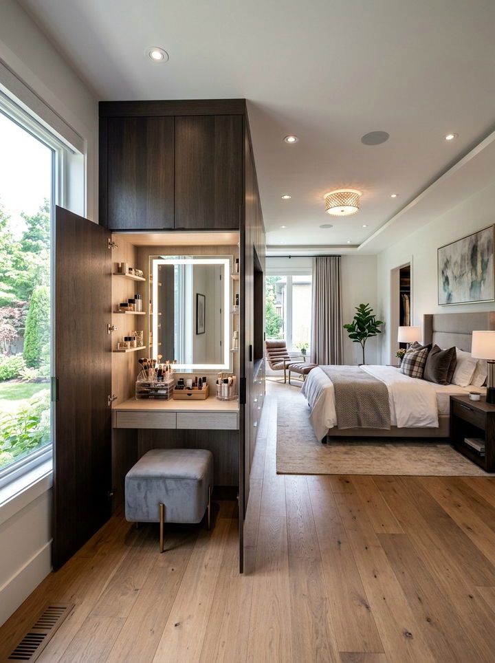 Hidden Vanity Storage Cabinet - 30 bedroom cabinet storage ideas