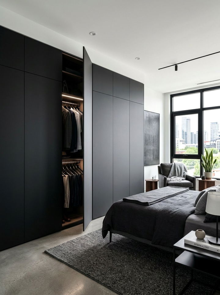 Hidden handle wardrobe - 30 bedroom built-in cabinets