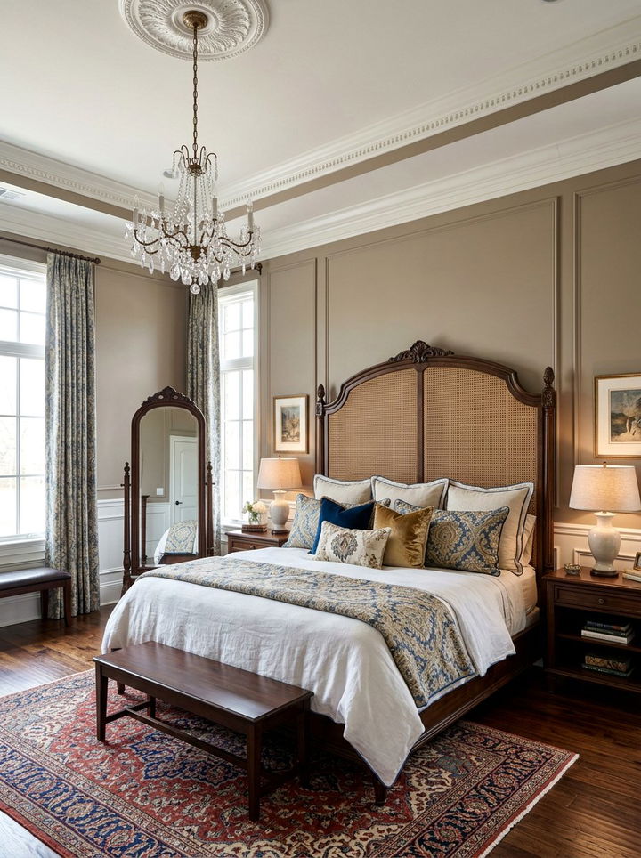 High Back Cane Headboard - 30 bedroom cane headboards