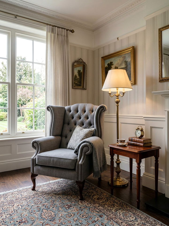 High Back Wingback Chair - 30 bedroom reading nook ideas