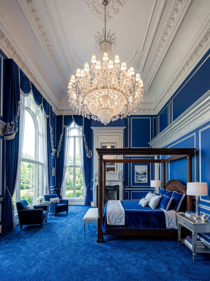 High Ceiling Suite With Chandelier - 30 mansion bedroom ideas