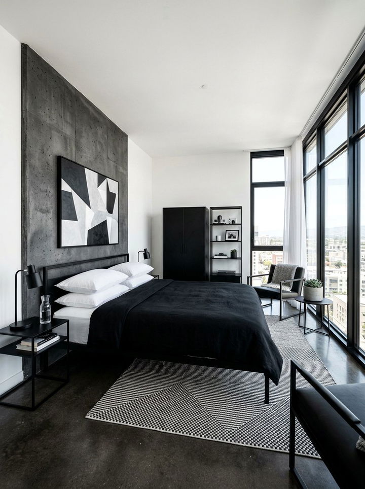 High Contrast Modern - 30 bedroom bed making ideas