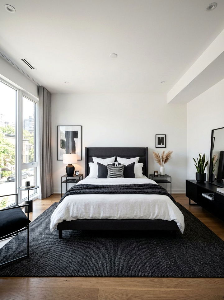 High Contrast Neutral Bedroom - 30 unisex bedroom ideas