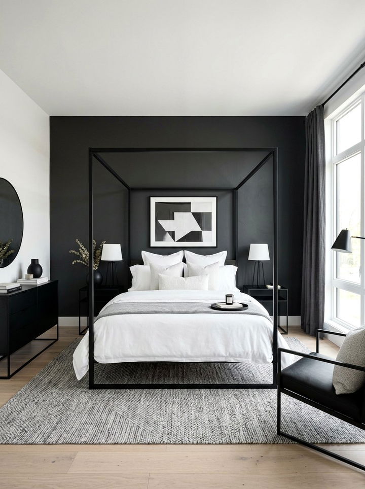 High Contrast Neutral Bedroom - 30 cool neutral bedroom ideas