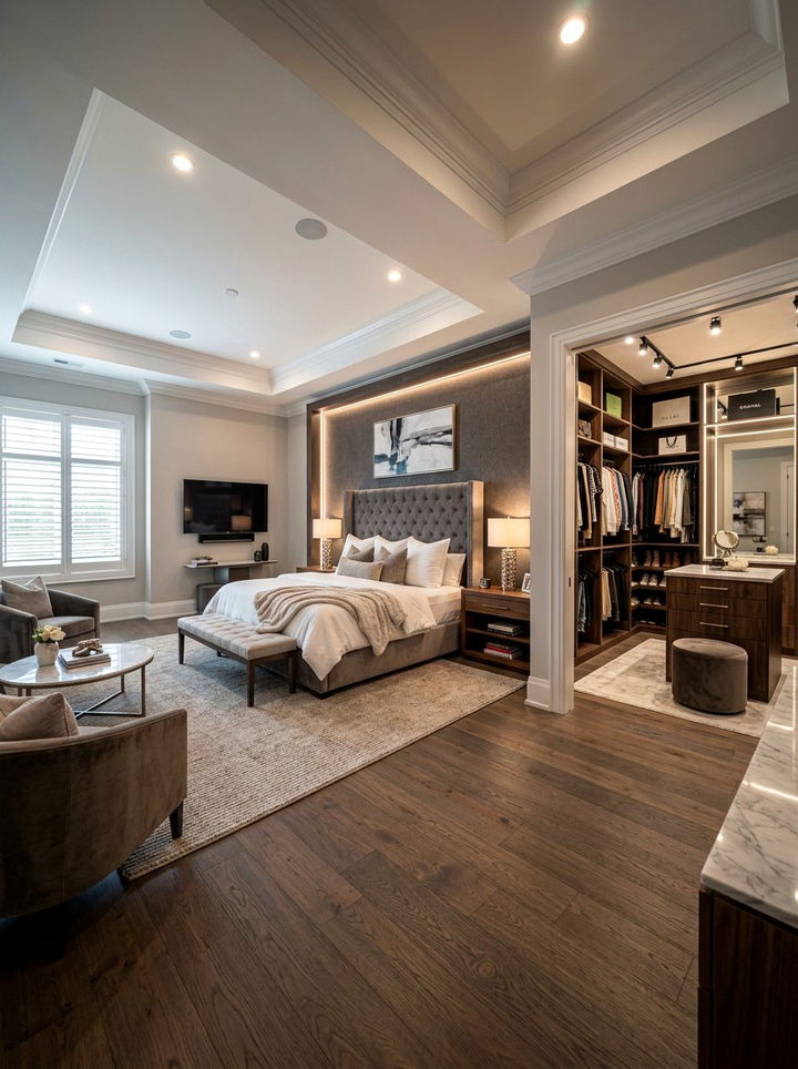 High End Basement Master Suite - 30 basement bedroom ideas