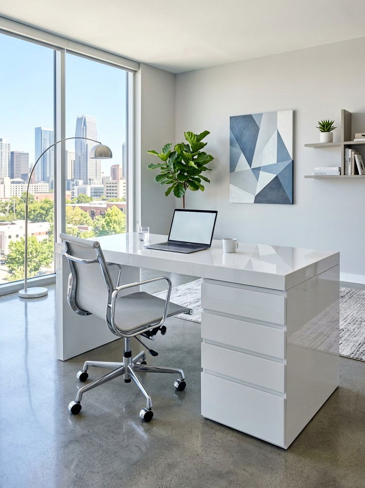 High Gloss Desk With Drawers - 30 bedroom desk with drawers