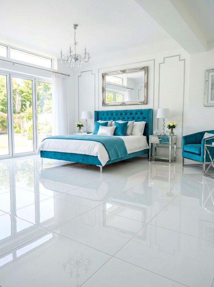 High Gloss Floor Finish - 30 Hollywood regency bedroom ideas