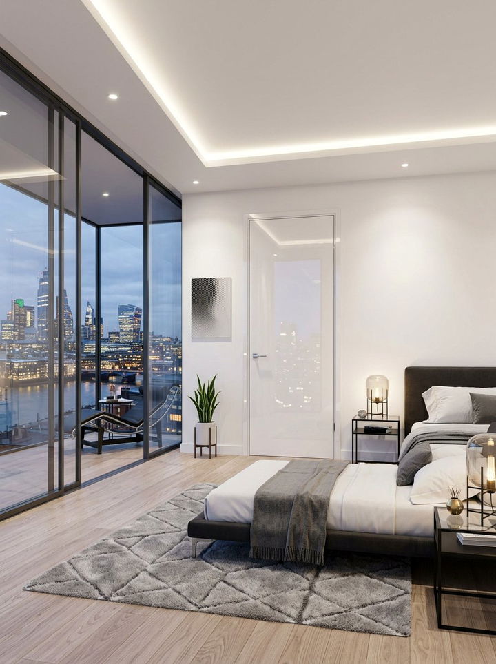 High Gloss White Door - 30 bedroom door designs