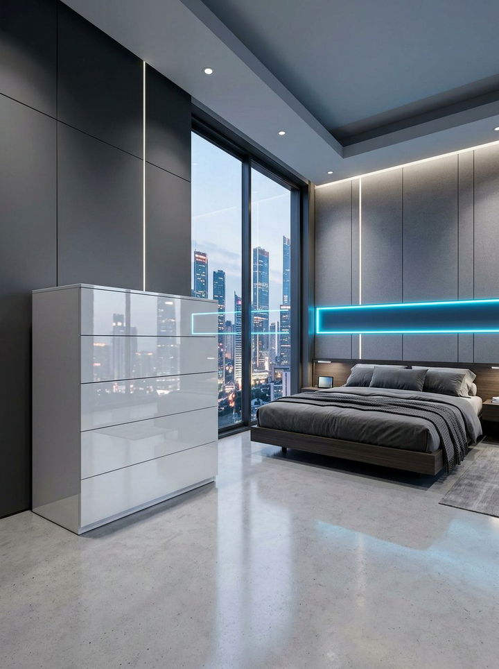 High Gloss White Dresser - 30 bedroom dresser ideas