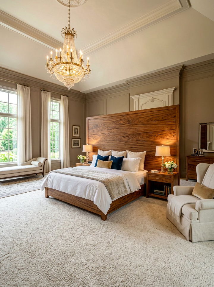 High Headboard Teak Bed - 30 bedroom teak furniture ideas