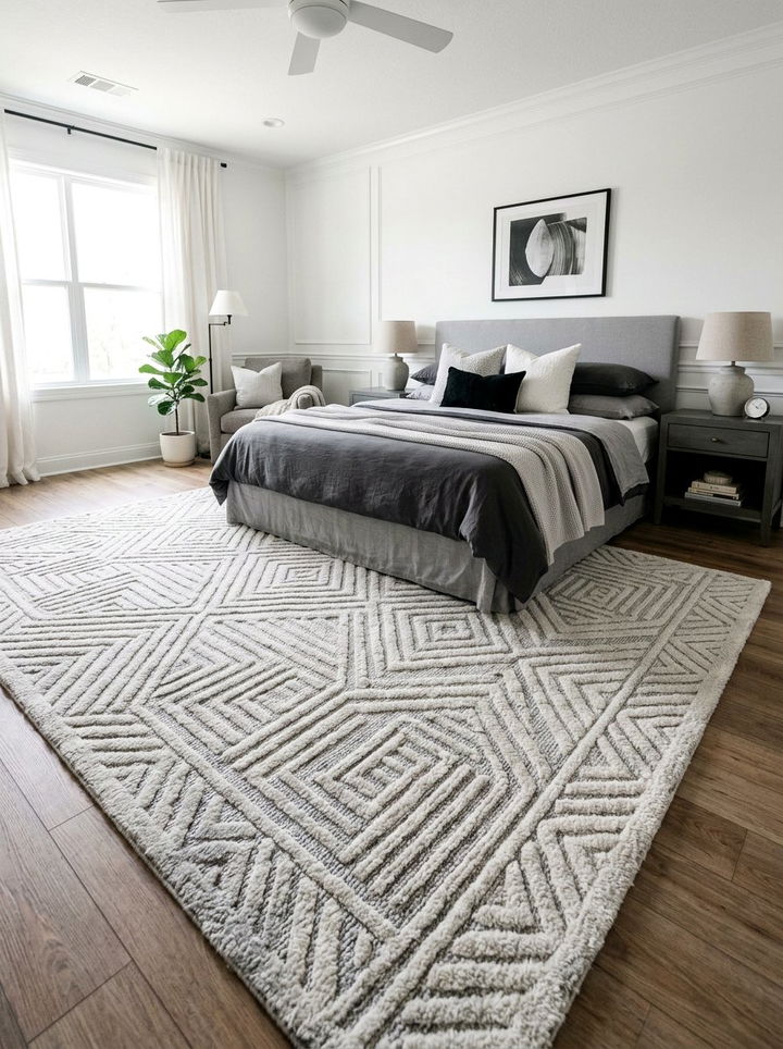 High Low Pile Wool Rug - 30 bedroom wool rugs