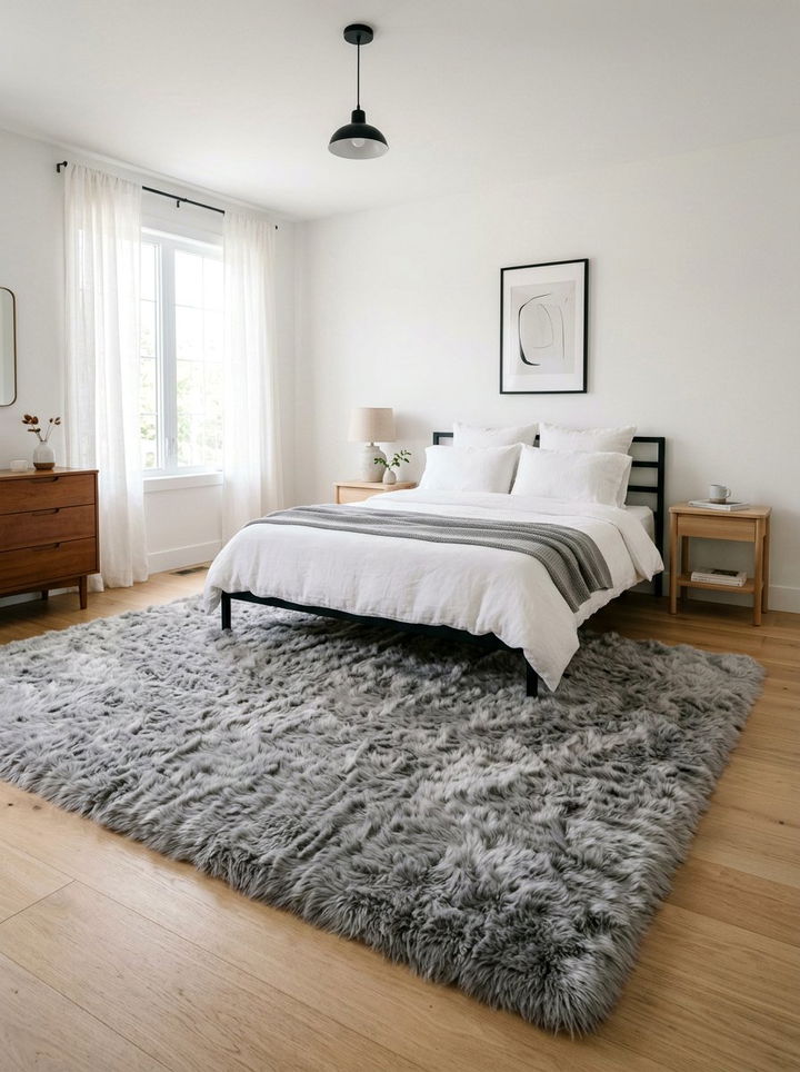 High Pile Rug - 30 plush bedroom ideas