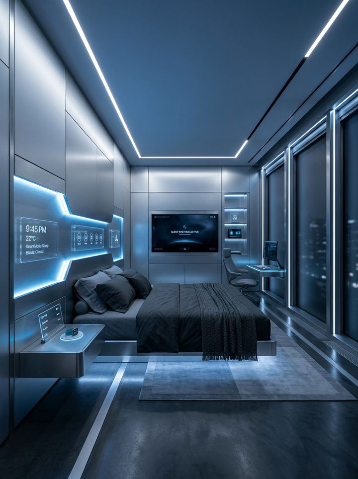 High Tech Smart Bedroom - 30 modern bedroom ideas