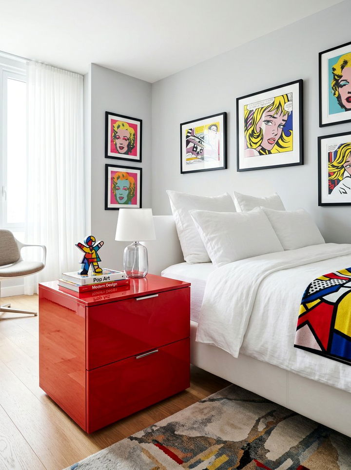 High gloss nightstand - 30 bedroom modern nightstands