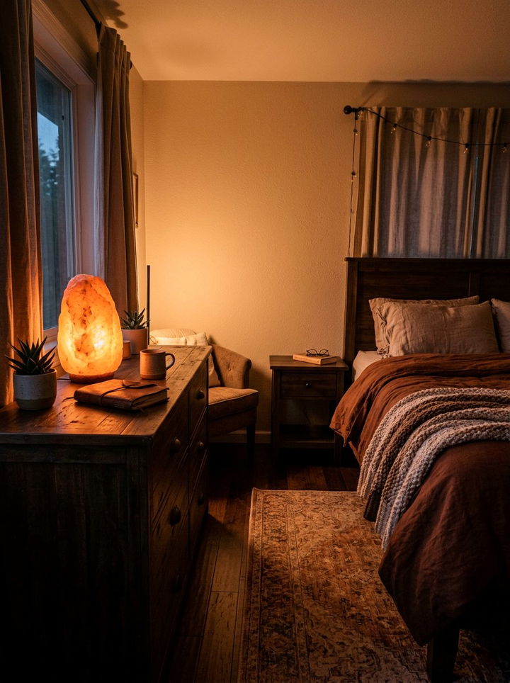 Himalayan Salt Lamp - 30 insomnia bedroom ideas