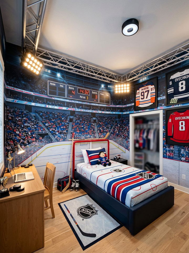Hockey Arena Bedroom - 30 hockey bedroom ideas