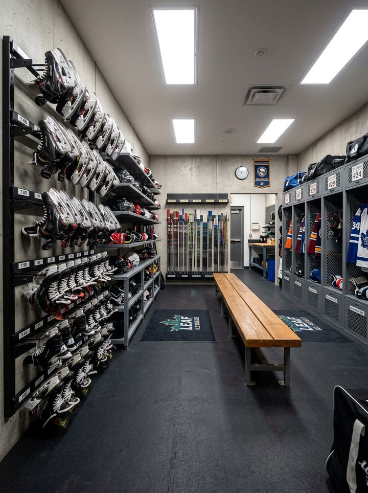 Hockey Equipment Storage Room - 30 hockey bedroom ideas