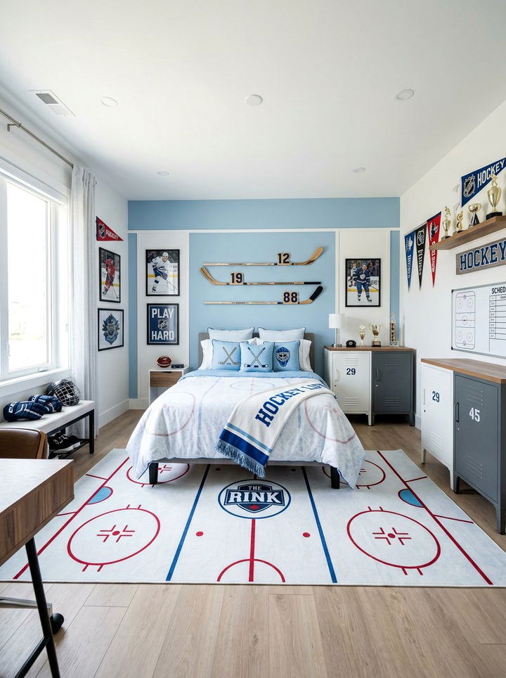 Hockey bedroom - 30 sports themed bedroom ideas