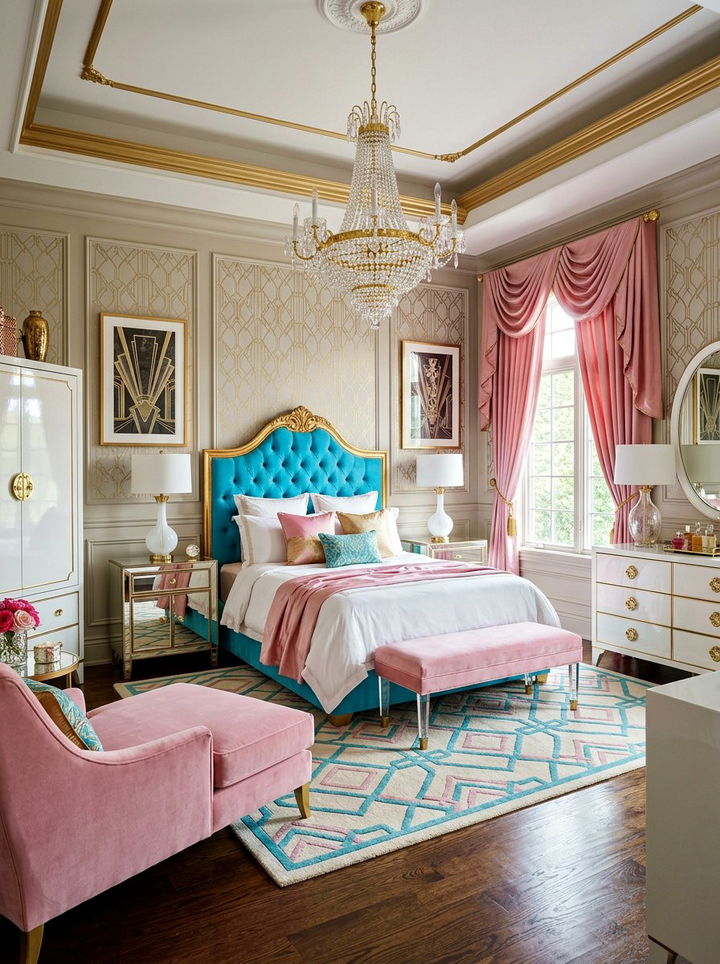 Hollywood Regency Bedroom - 30 maximalist bedroom ideas