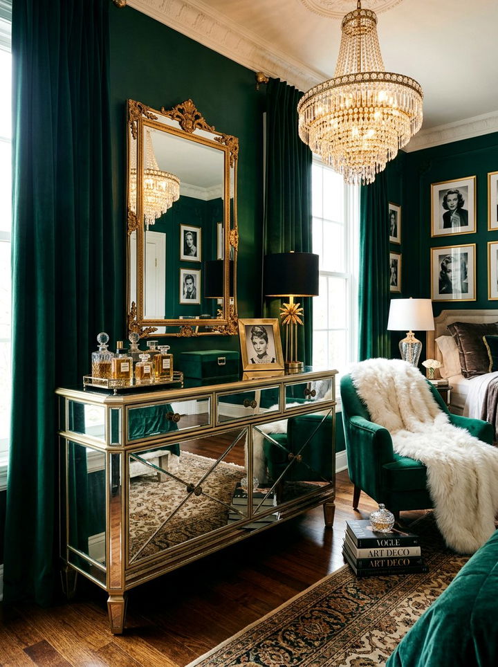 Hollywood Regency mirrored dresser - 30 bedroom mirrored dressers