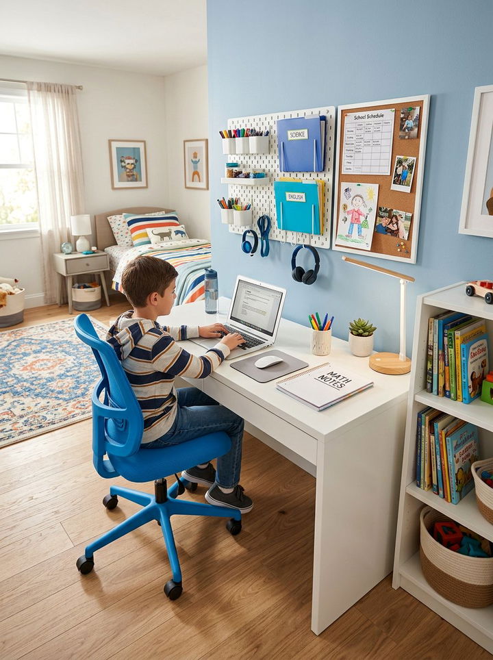 Homework Station Setup - 30 kids bedroom ideas