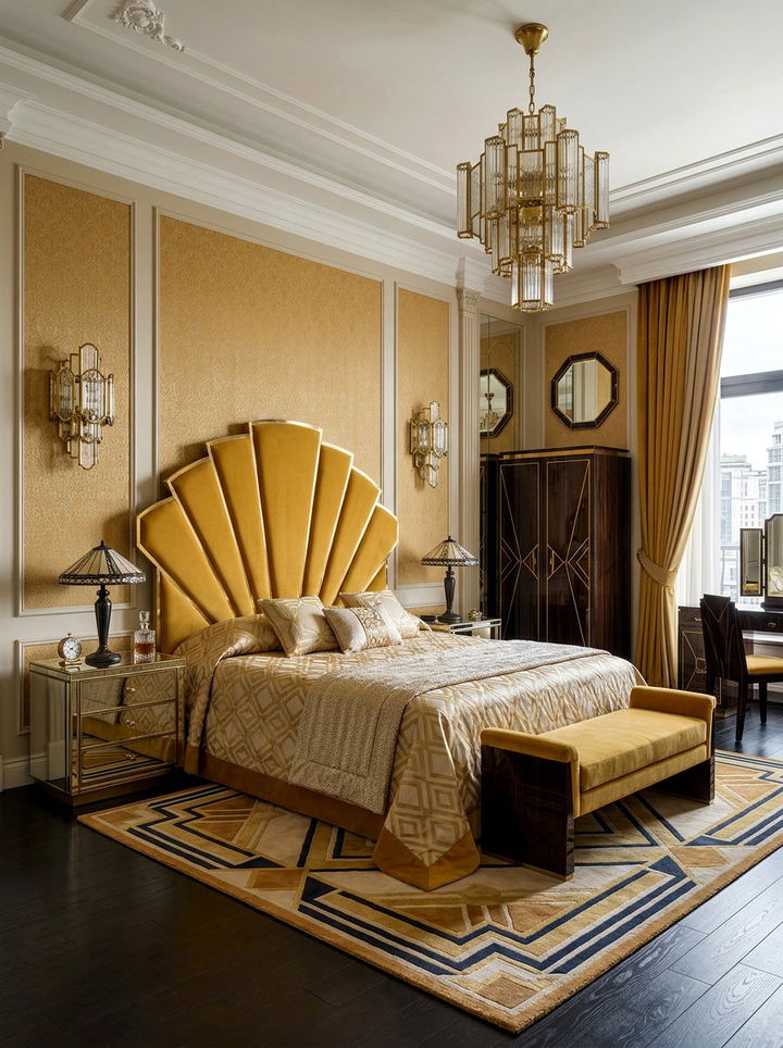 Honey Yellow Art Deco Bedroom - 30 honey yellow bedroom ideas