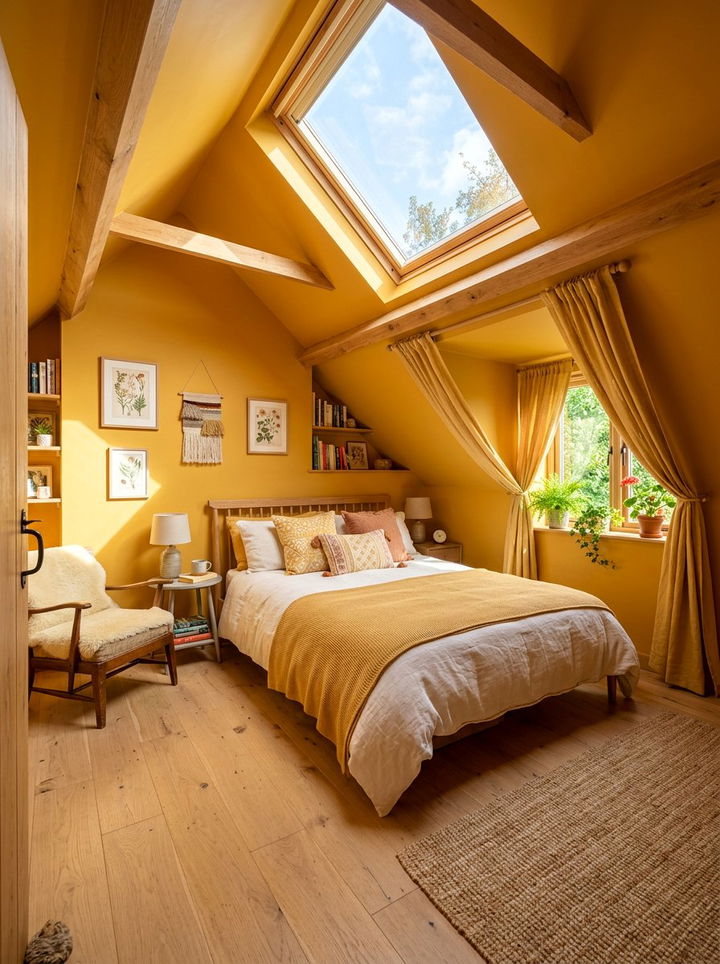 Honey Yellow Attic Bedroom - 30 honey yellow bedroom ideas