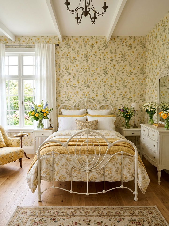 Honey Yellow Floral Bedroom - 30 honey yellow bedroom ideas