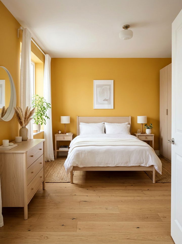 Honey yellow paint colors - 30 golden yellow bedroom ideas