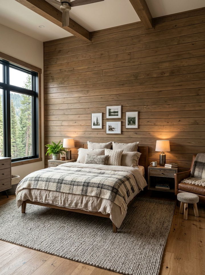 Horizontal Plank Bedroom Wall - 30 bedroom wainscoting ideas