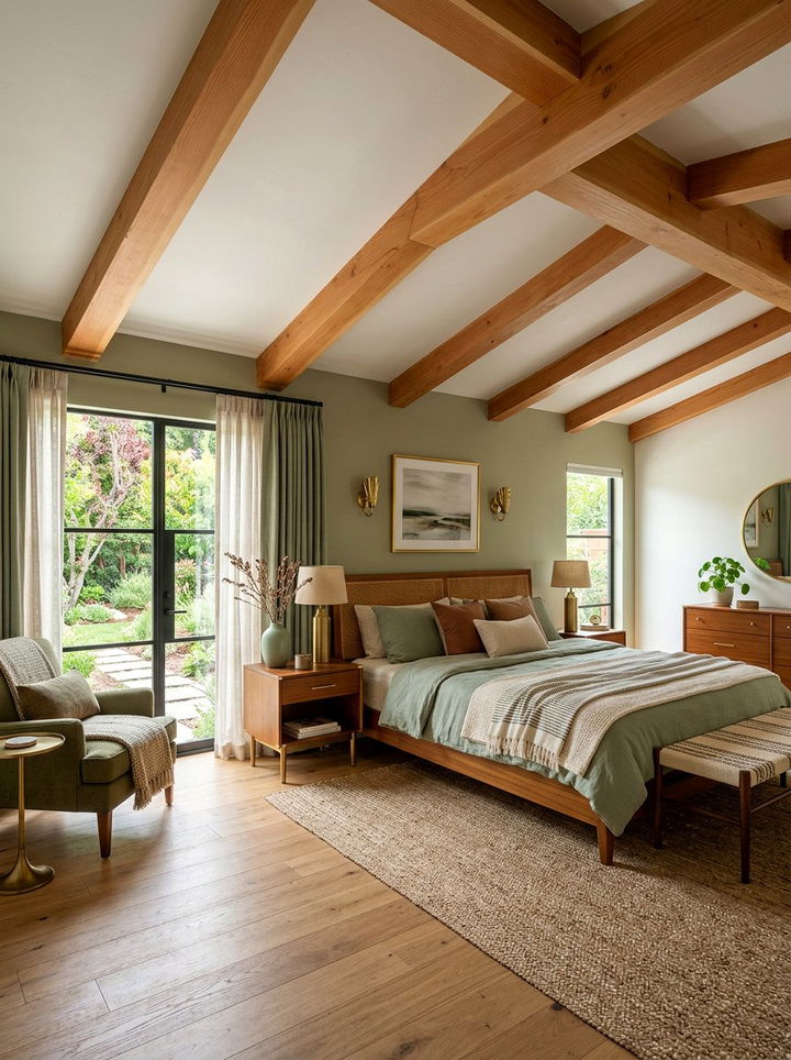 Horizontal Wood Ceiling Beams - 30 exposed beam bedroom ideas