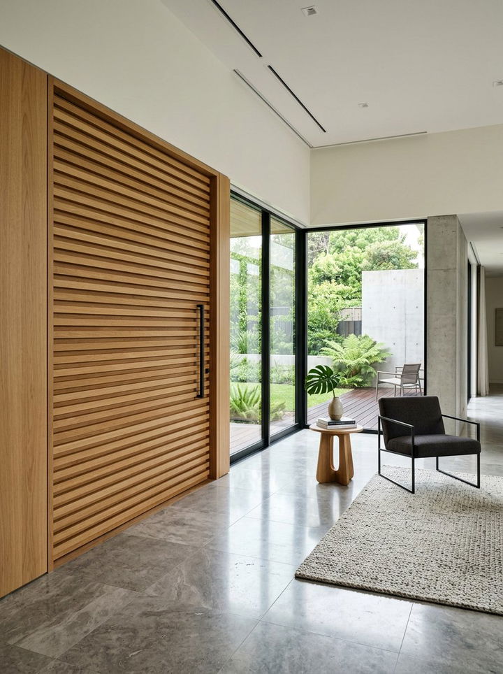 Horizontal Wood Slat Door - 30 bedroom sliding doors