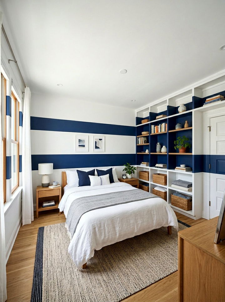 Horizontal stripe bedroom walls - 30 color block bedroom ideas
