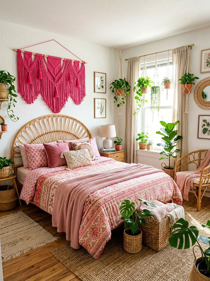 Hot Pink Boho Bedroom - 30 hot pink bedroom ideas