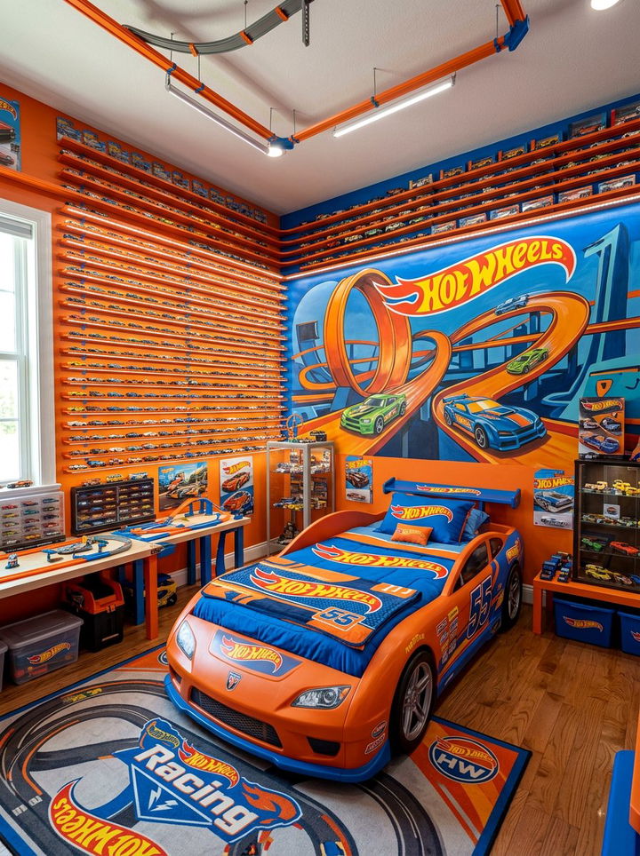 Hot Wheels Collection Room - 30 car themed bedroom ideas