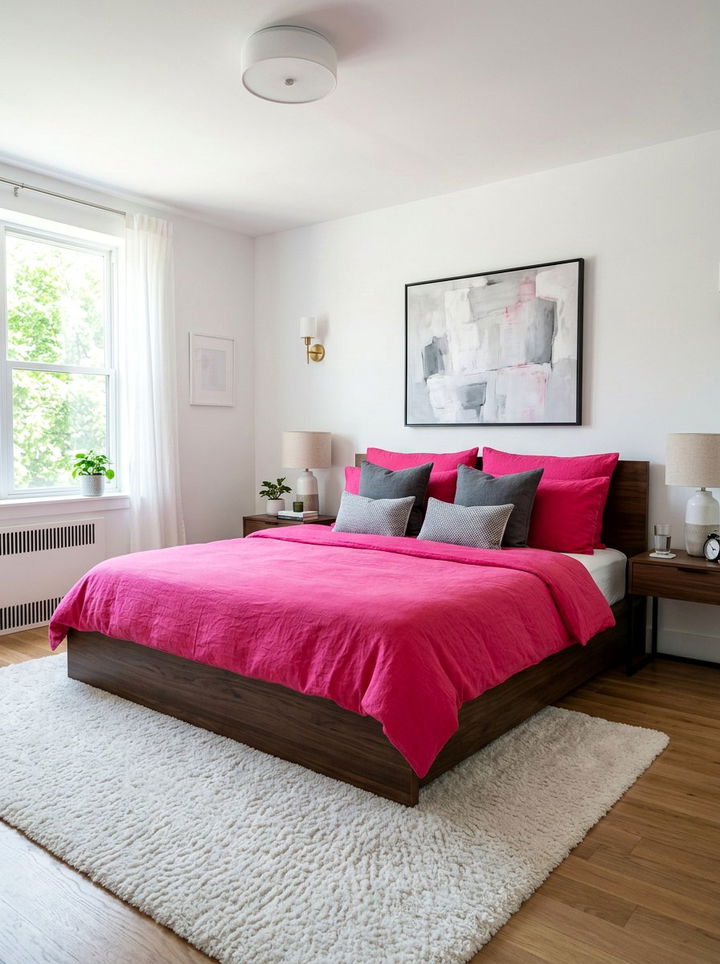 Hot pink bedding - 30 fuchsia bedroom ideas