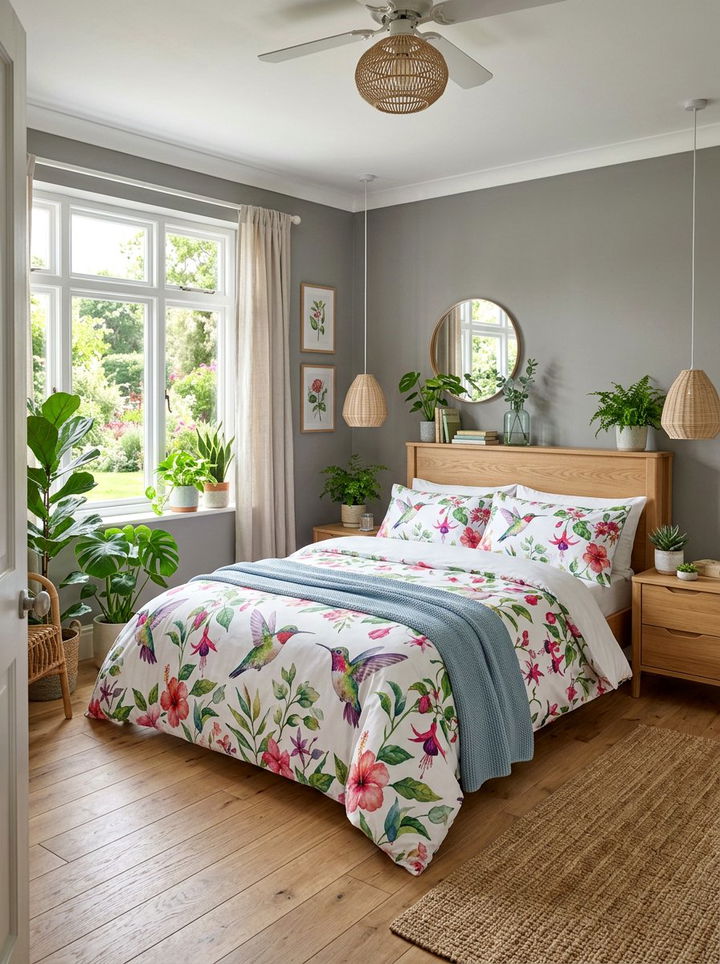 Hummingbird Bedding Set - 30 bird bedroom ideas