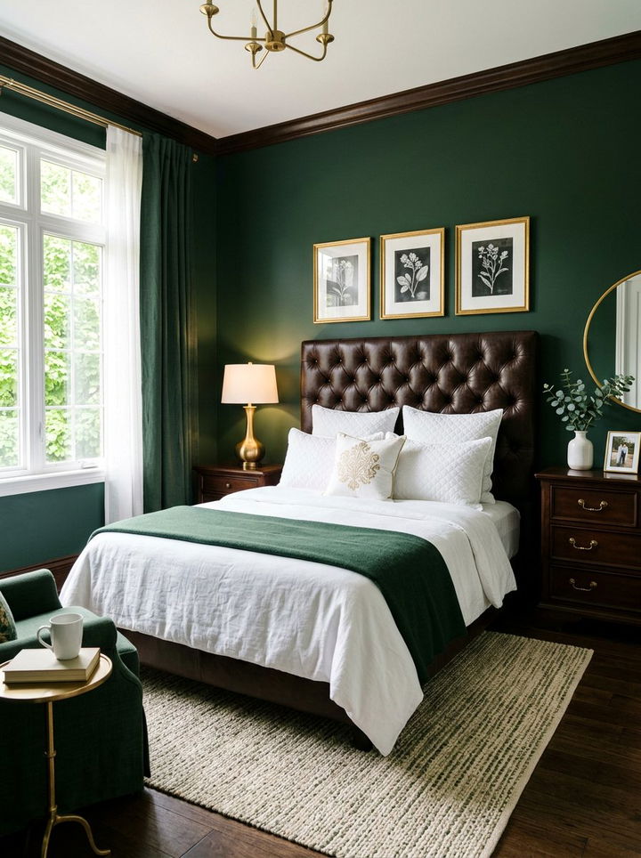Hunter Green Bedroom - 30 bedroom accent color ideas