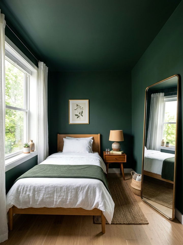 Hunter Green Small Bedroom - 30 dark green bedroom ideas