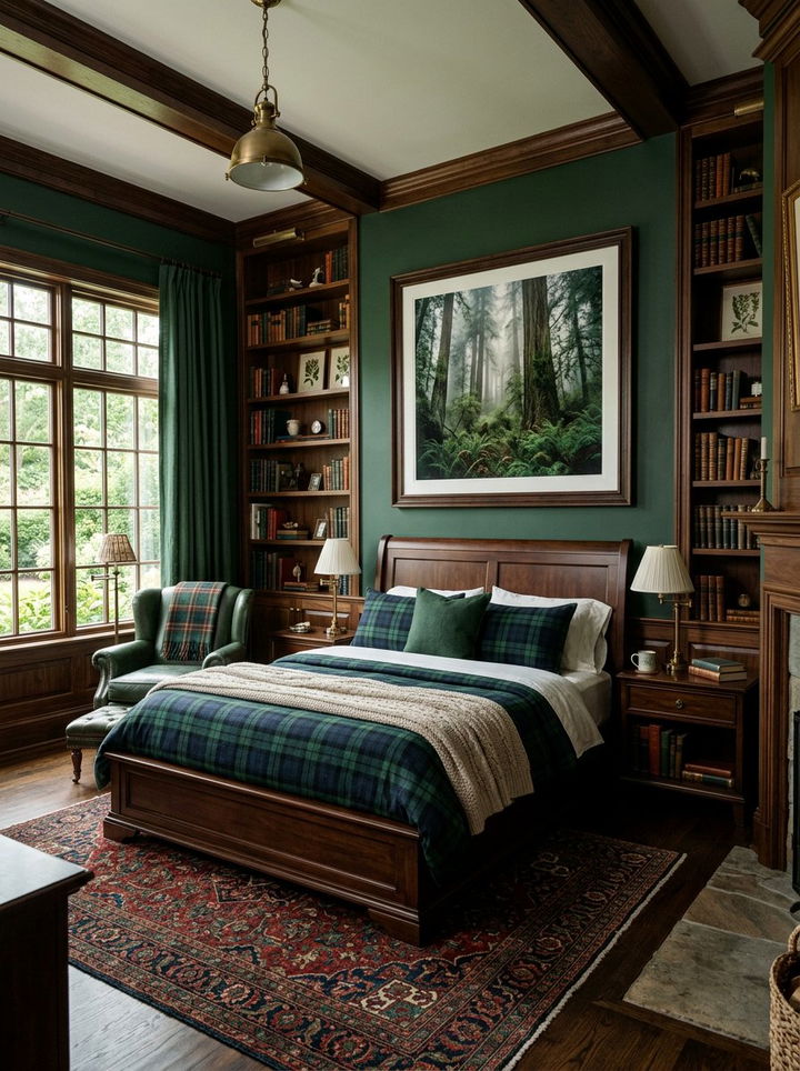 Hunter green bedroom - 30 botanical green bedroom ideas